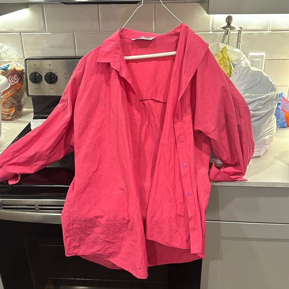 Pink button down